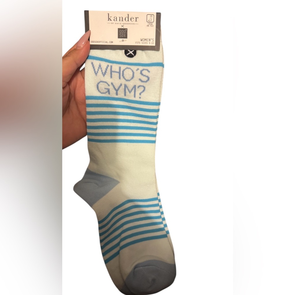 Blue and White Striped Socks